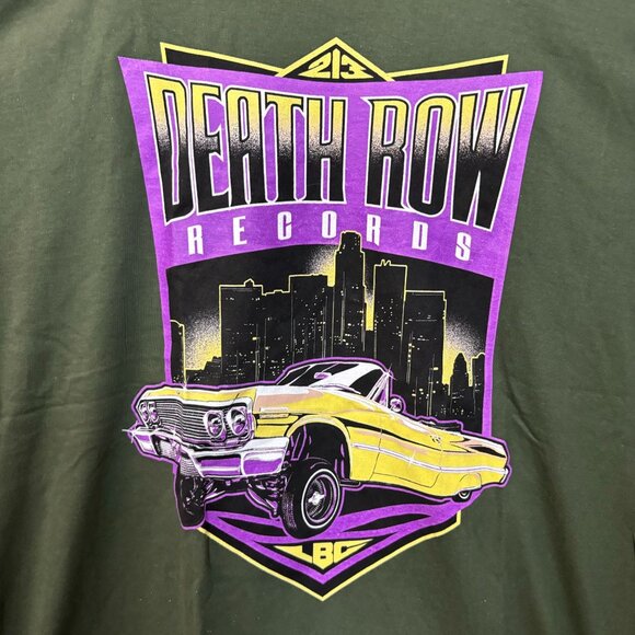 Death Row Records 213 LBC Skyline Low Rider Hip Hop Tee XL - Picture 2 of 5